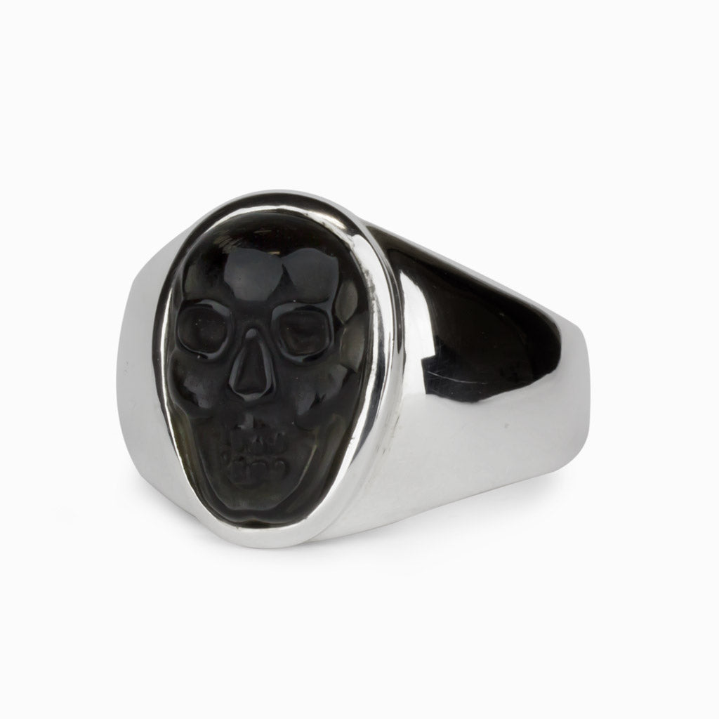 Black Obsidian Skull Ring