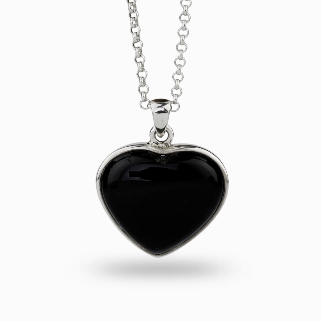 Heart-shaped Black Onyx Necklace
