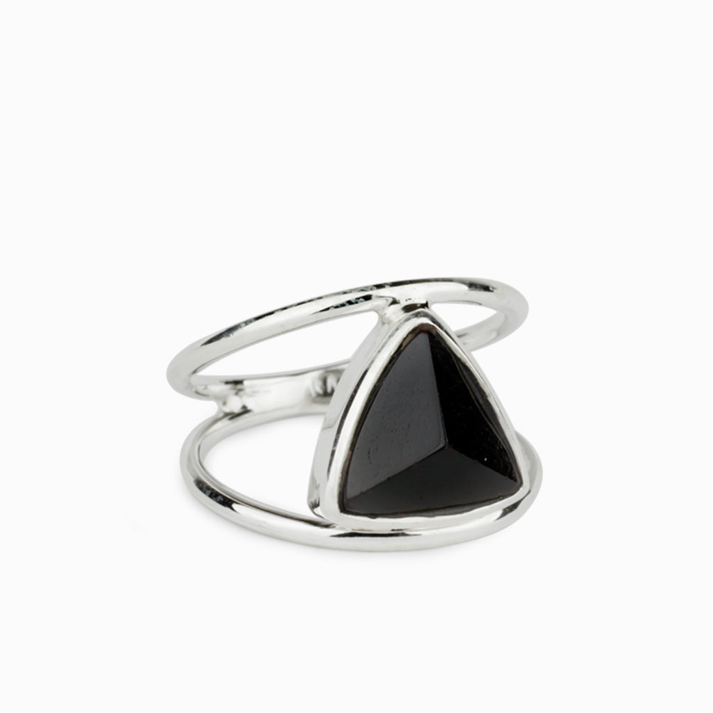 Australian Triangle Black Tourmaline Ring