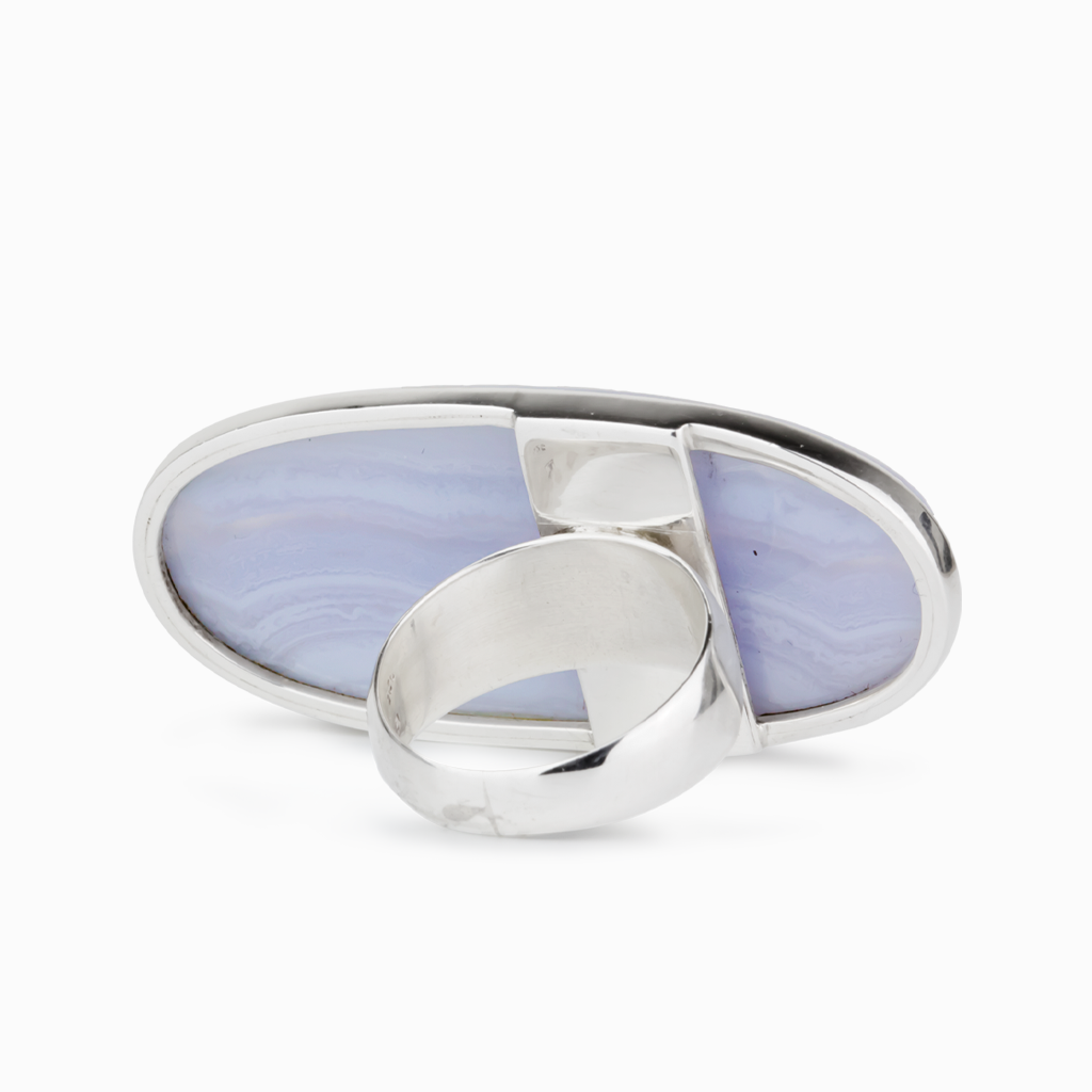Blue Lace Agate Oval Ring