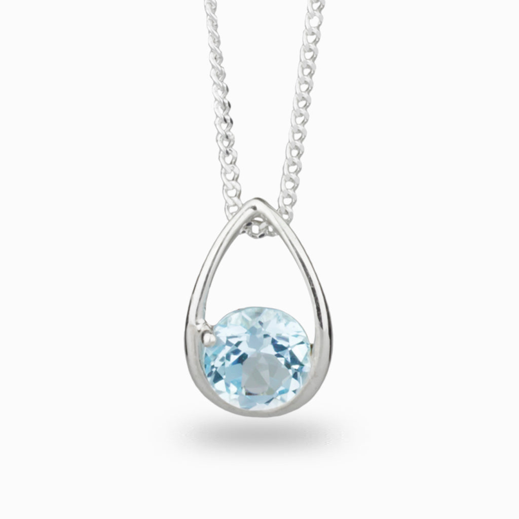 Birthstone design Blue Topaz Necklace
