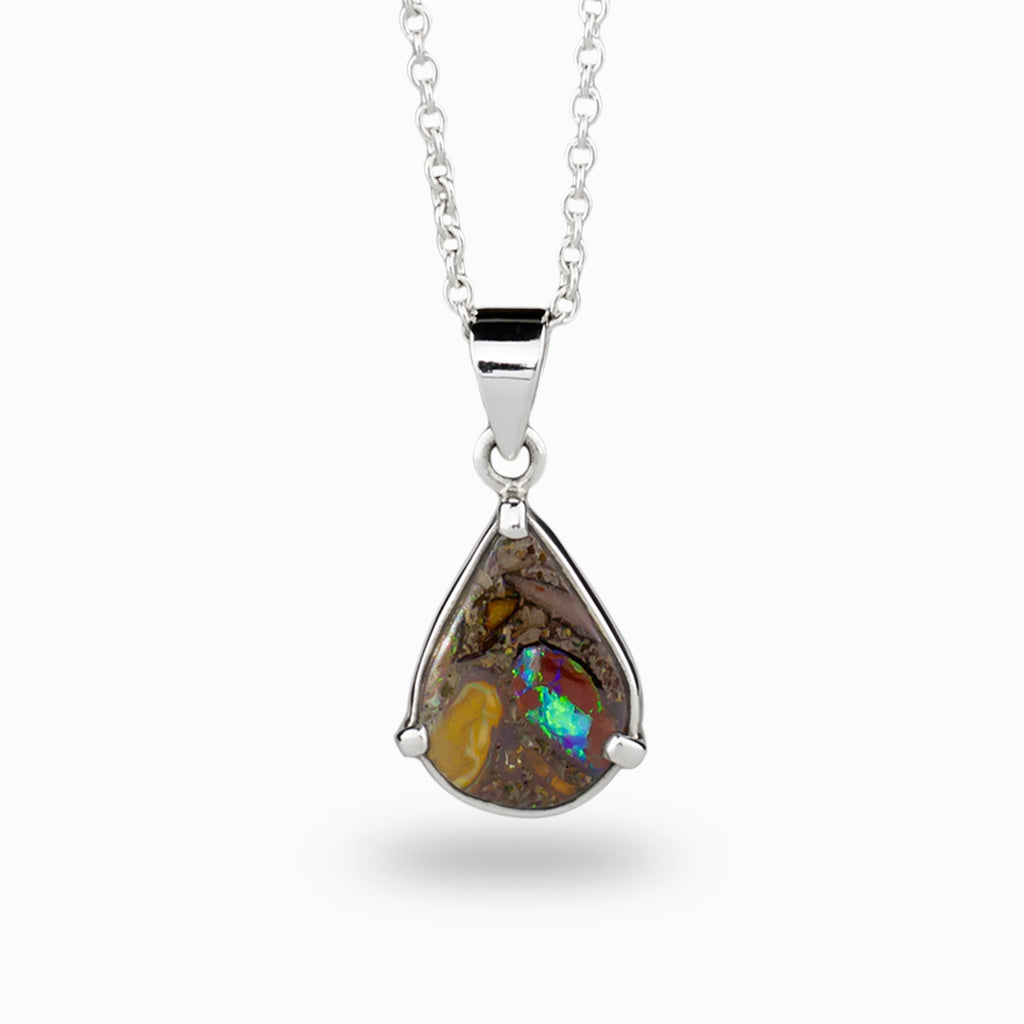 Teardrop Boulder Opal Necklace