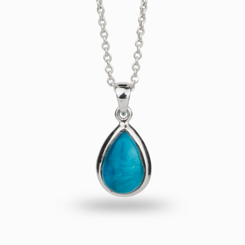 Polished Teardrop shape Cavansite Necklace
