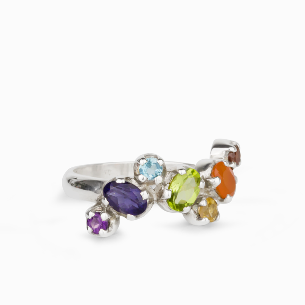 Faceted Chakra Ring