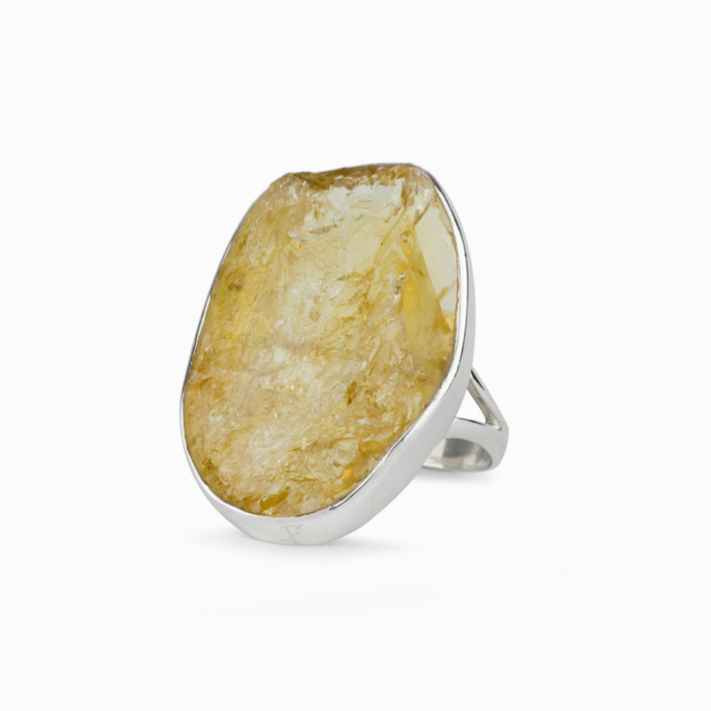 Natural form Citrine Rough Ring