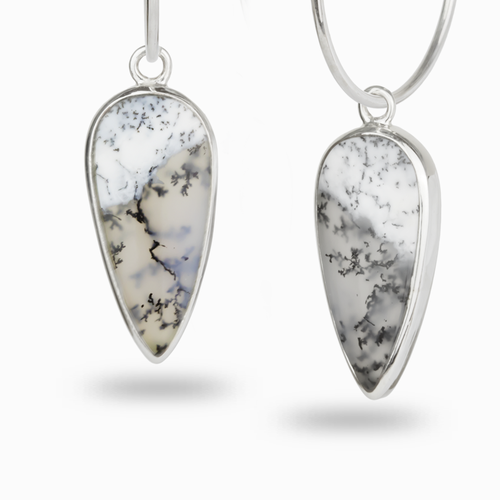 Dendritic Opal Hoop Charms