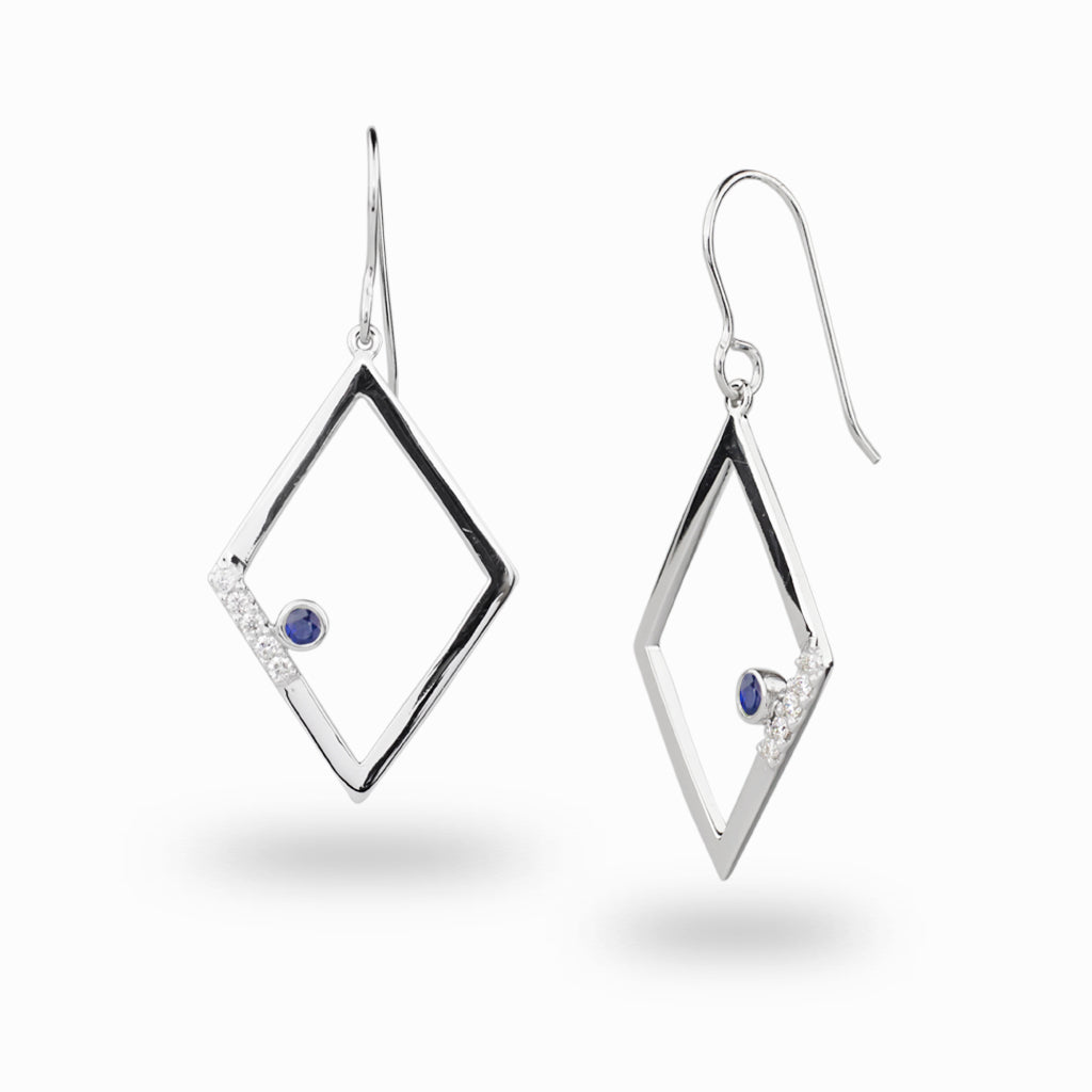 Sapphire & Diamond Drop Earrings