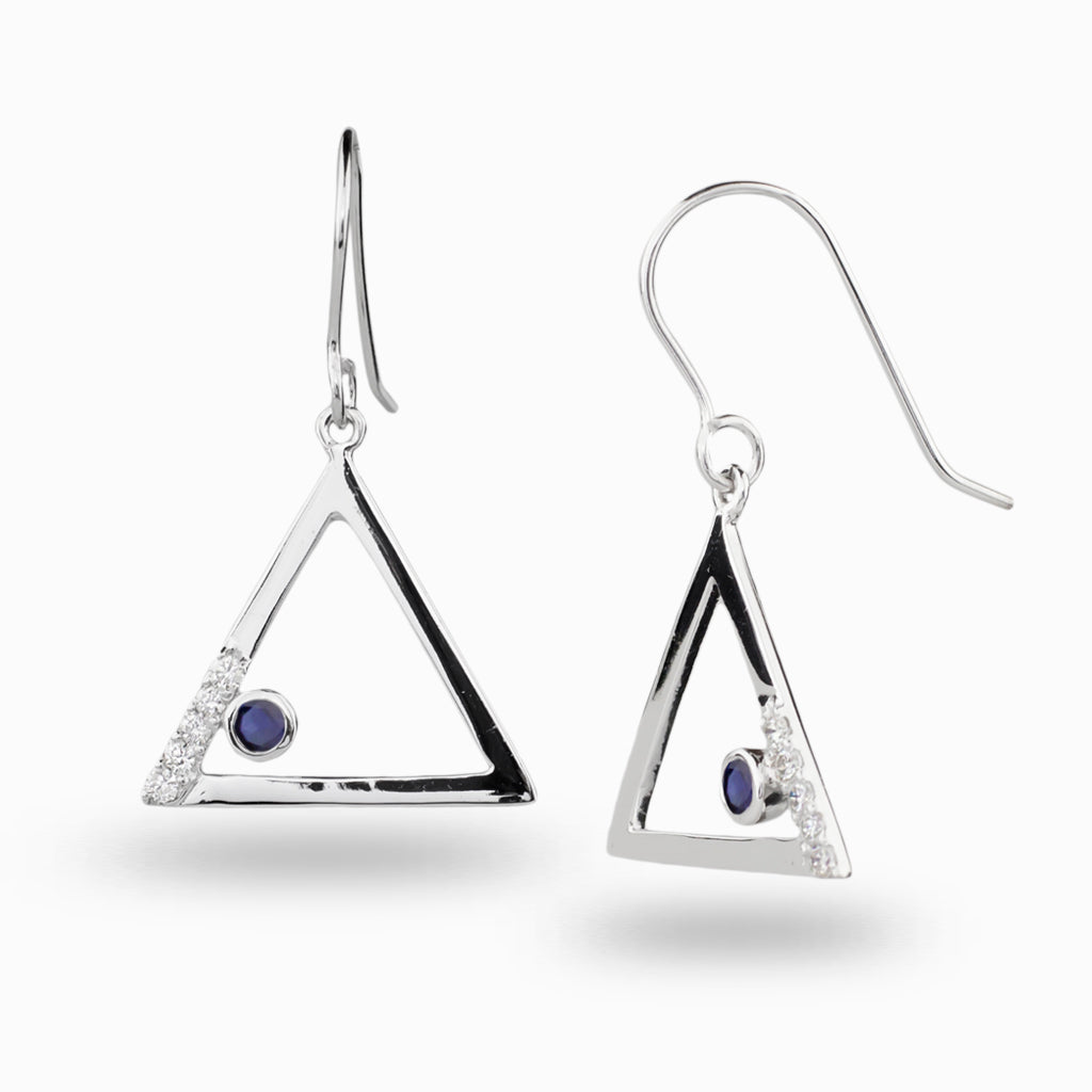 Sapphire & Diamond Drop Earrings