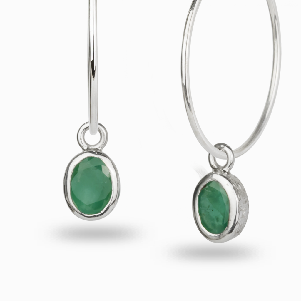 Emerald Hoop Charms