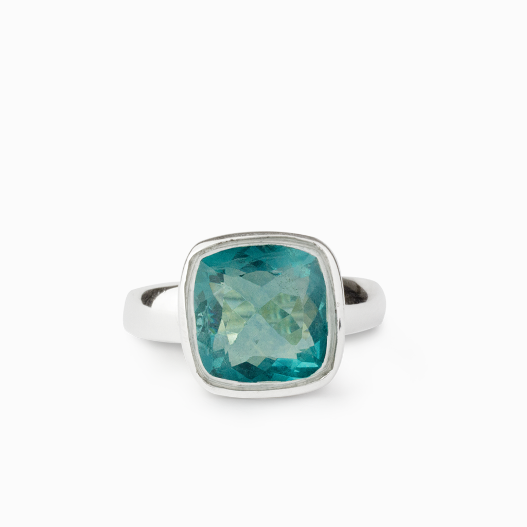 Square shaped Fluorite Ring