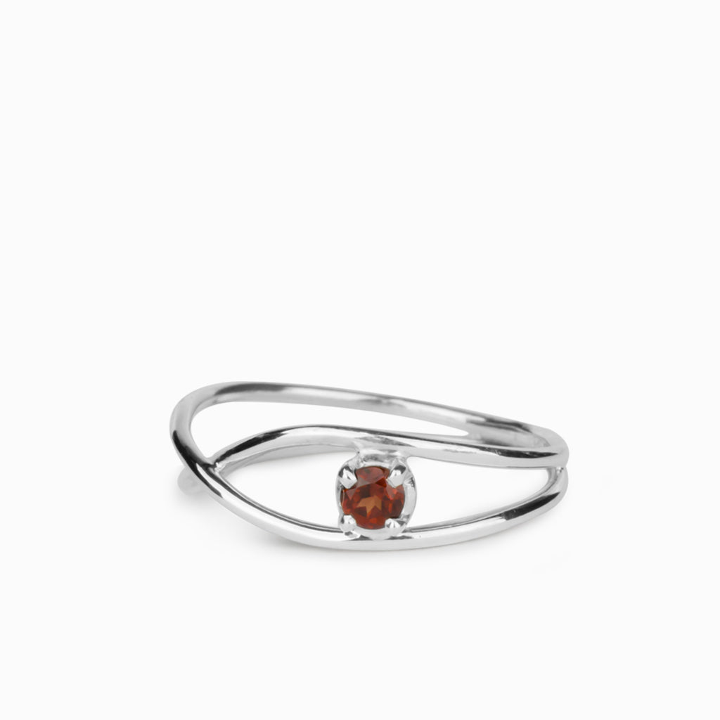 Birthstone design Almandine Garnet Ring