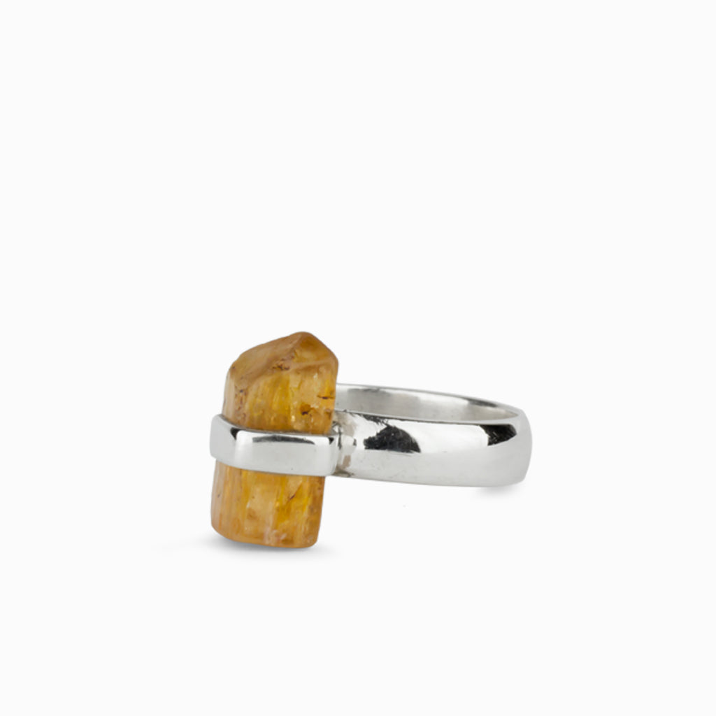 Gorgeous Charming Large Square Yellow CZ Stone Ring – Rings Universe