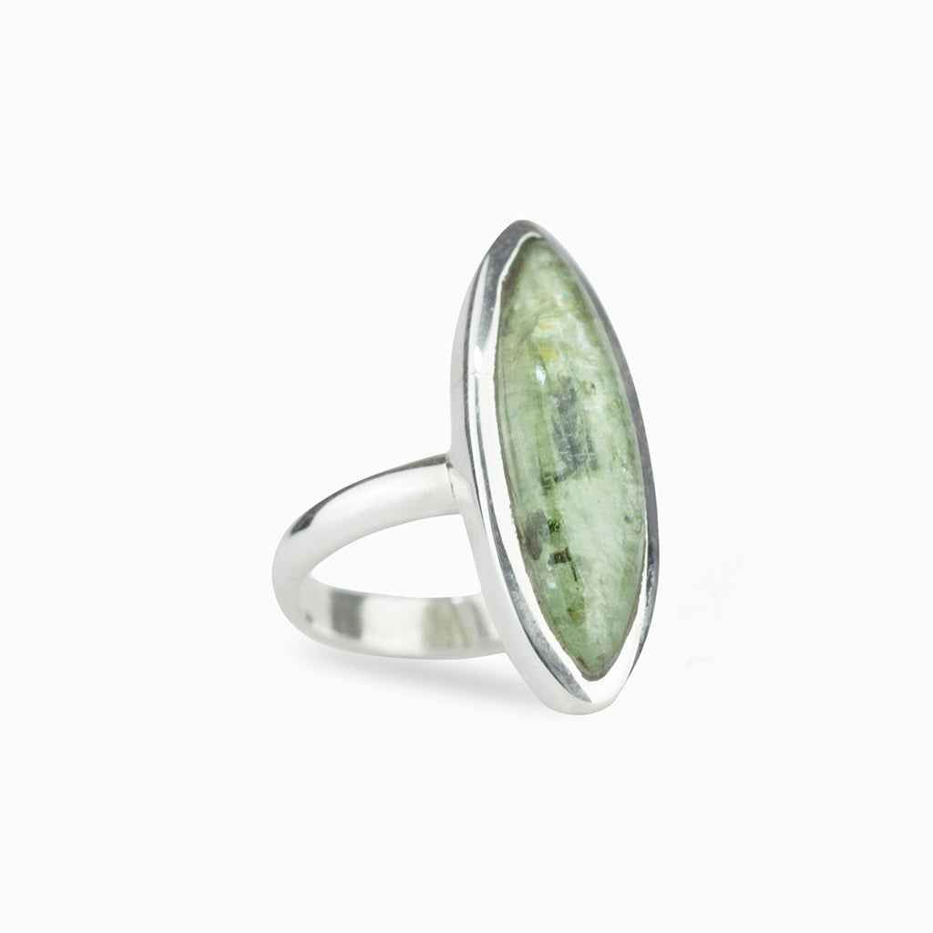 Green Kyanite Marquis shaped ring