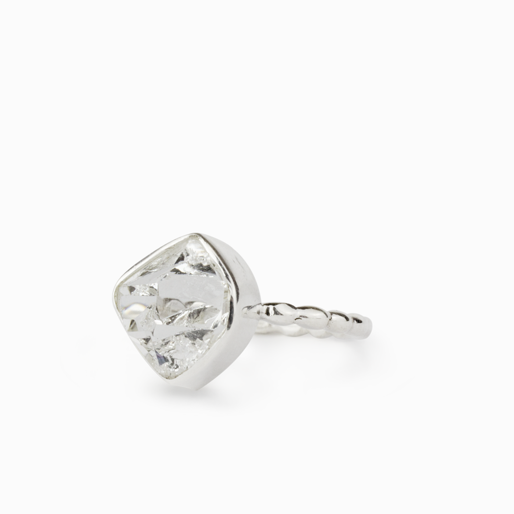 Bubble band Herkimer Diamand Ring