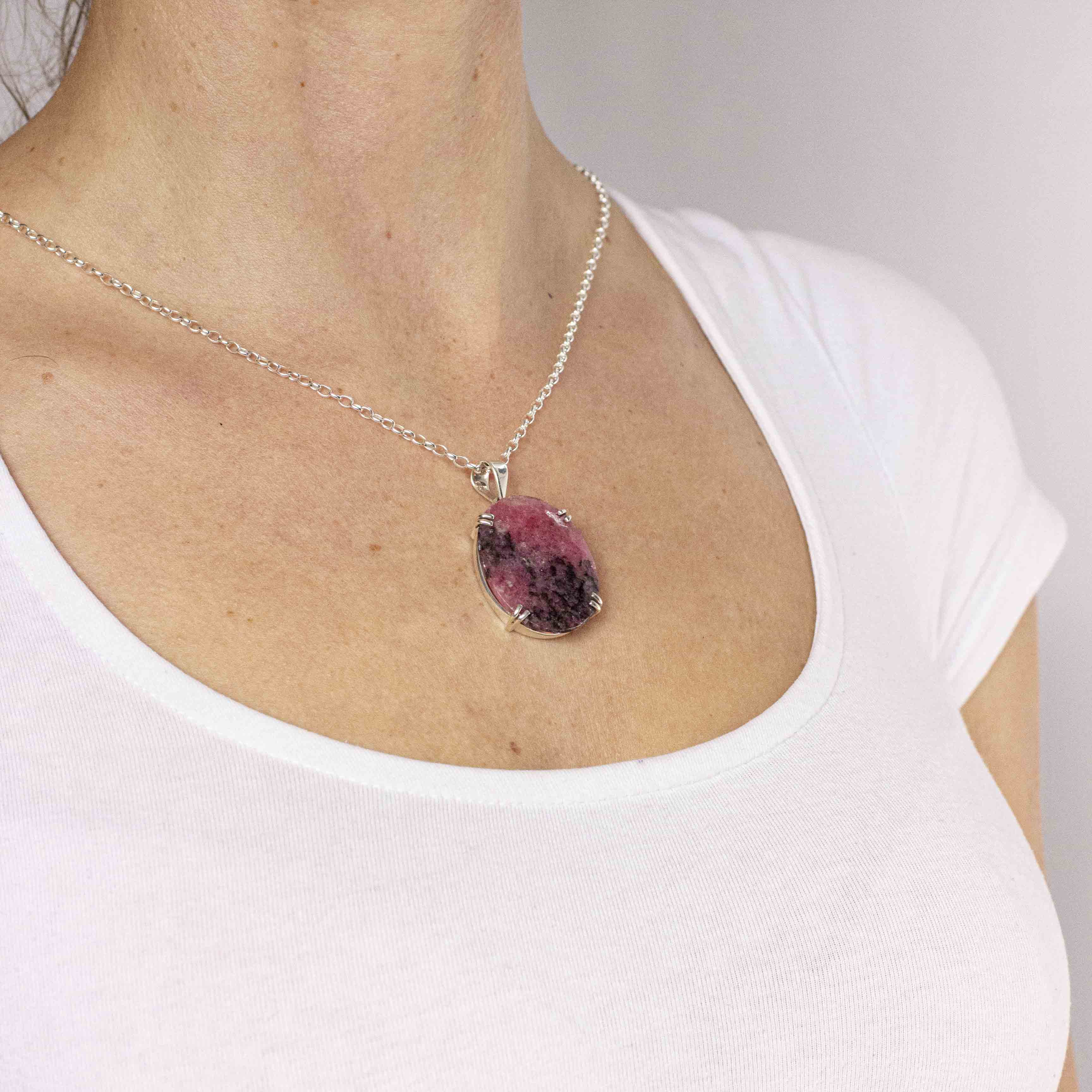 rhodonite necklace natural crystal