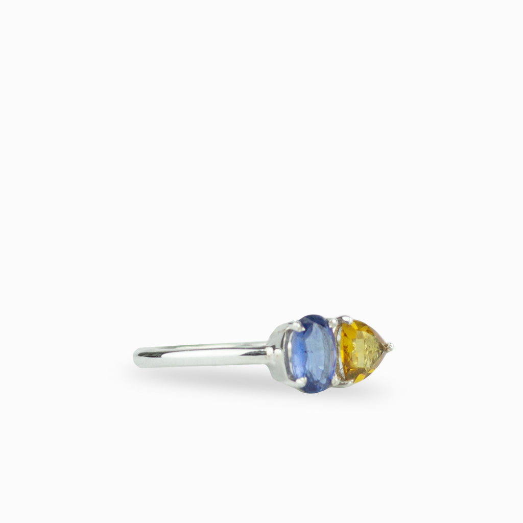 Citrine and Kyanite faceted ring