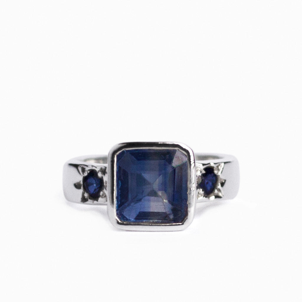 Kyanite and Sapphire Ring
