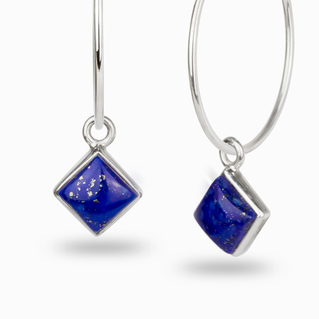 Lapis Lazuli Hoop Charms