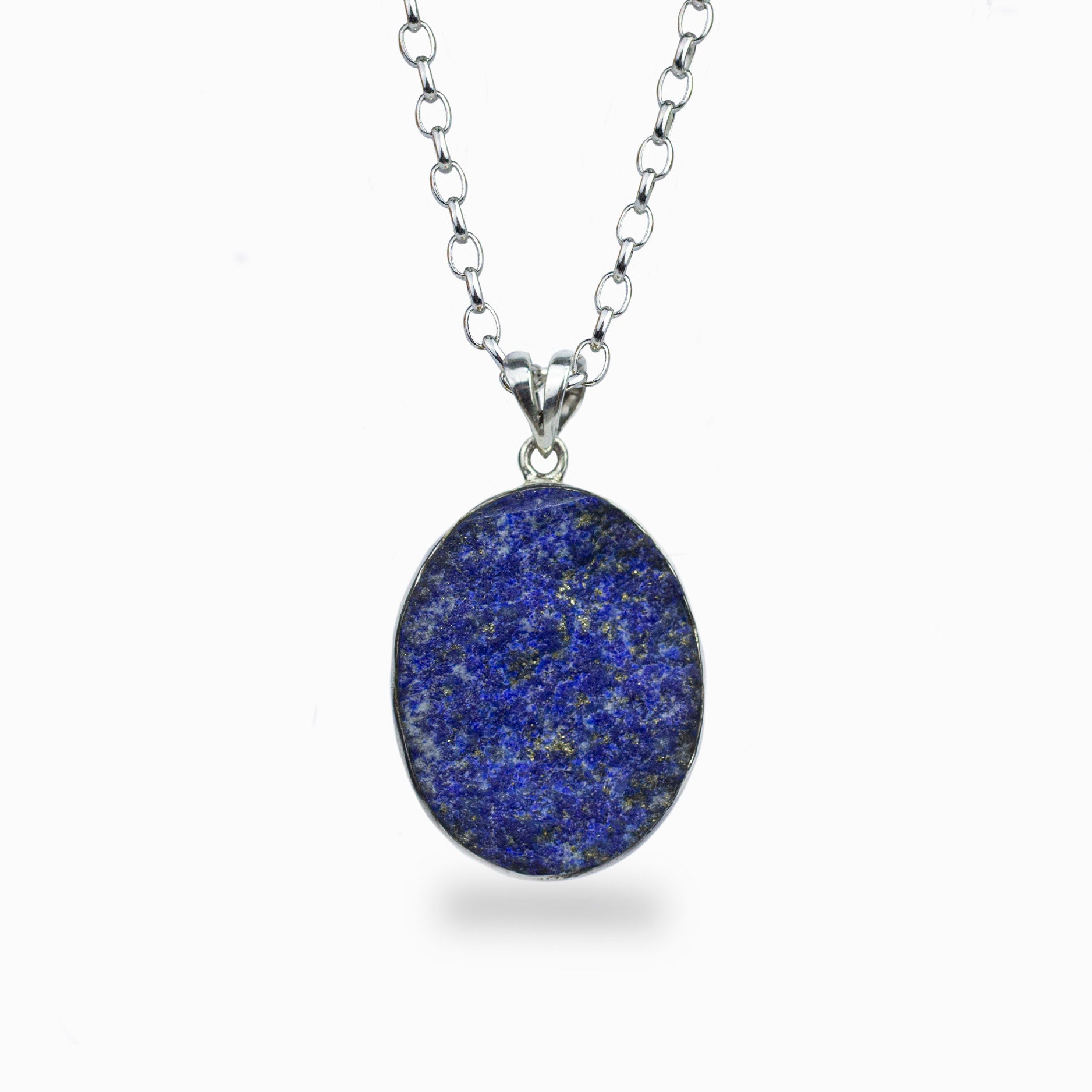 lapis lazuli necklace rough round natural crystal