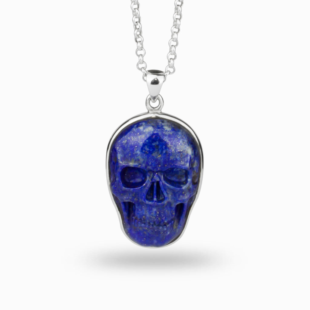 Lapis Lazuli Skull Necklace