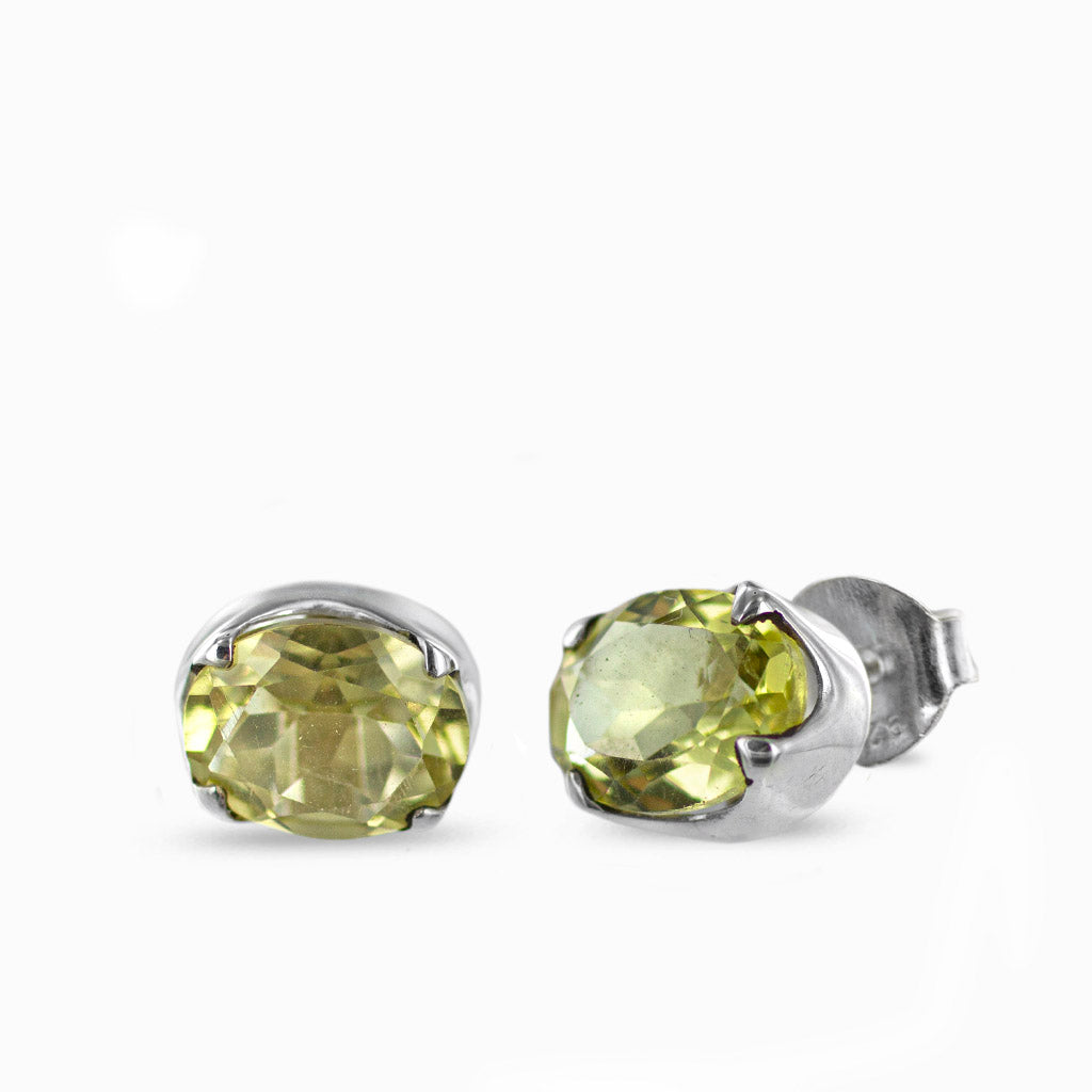 peridot stud earrings