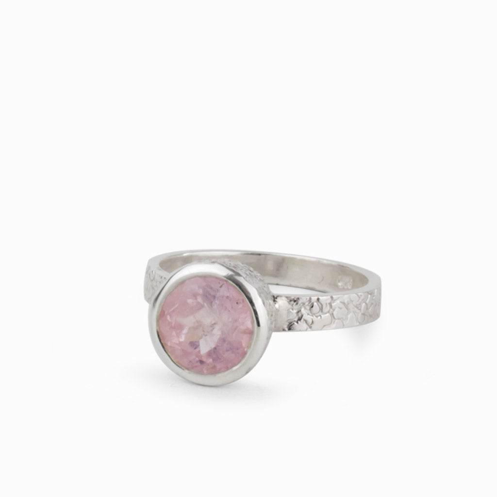 Round Faceted Morganite Ring