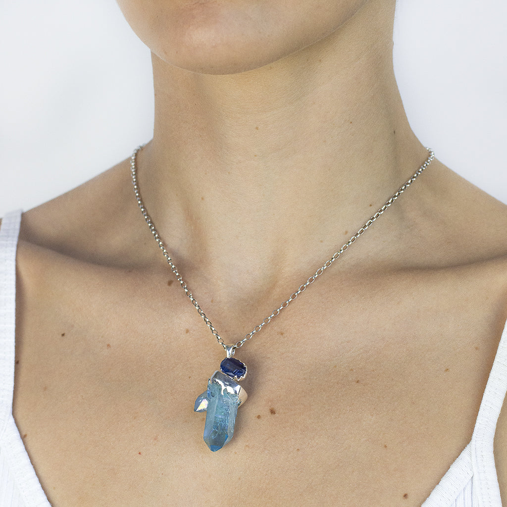 Kyanite & Aqua Aura Necklace