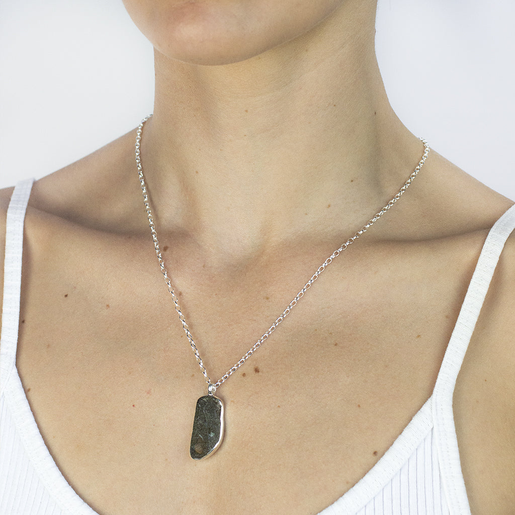 Moldavite Rough & Ethiopian Opal Pendant 100% Natural Certified Gemsto –  Silverhub Jewelry
