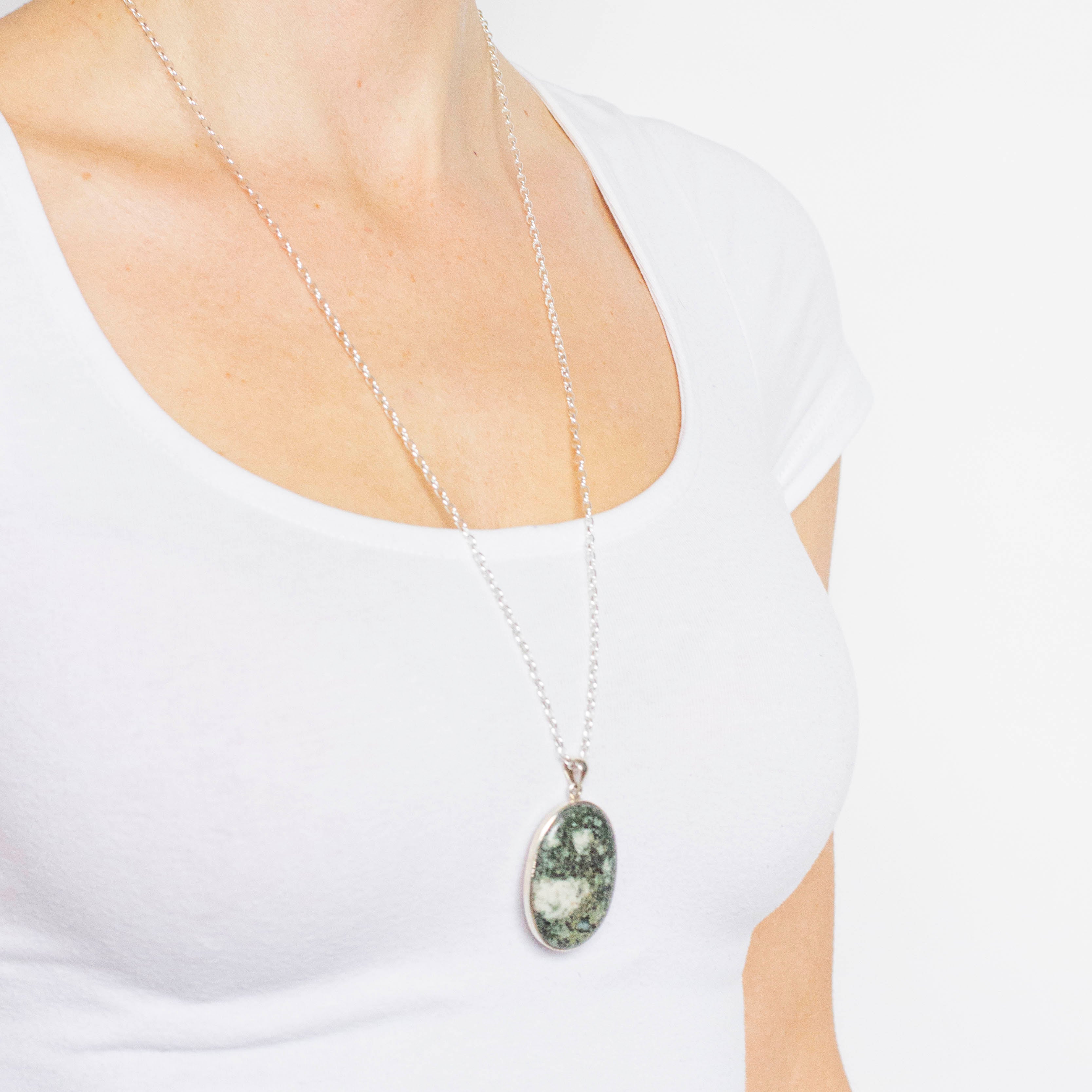 preseli necklace natural crystal green earthy