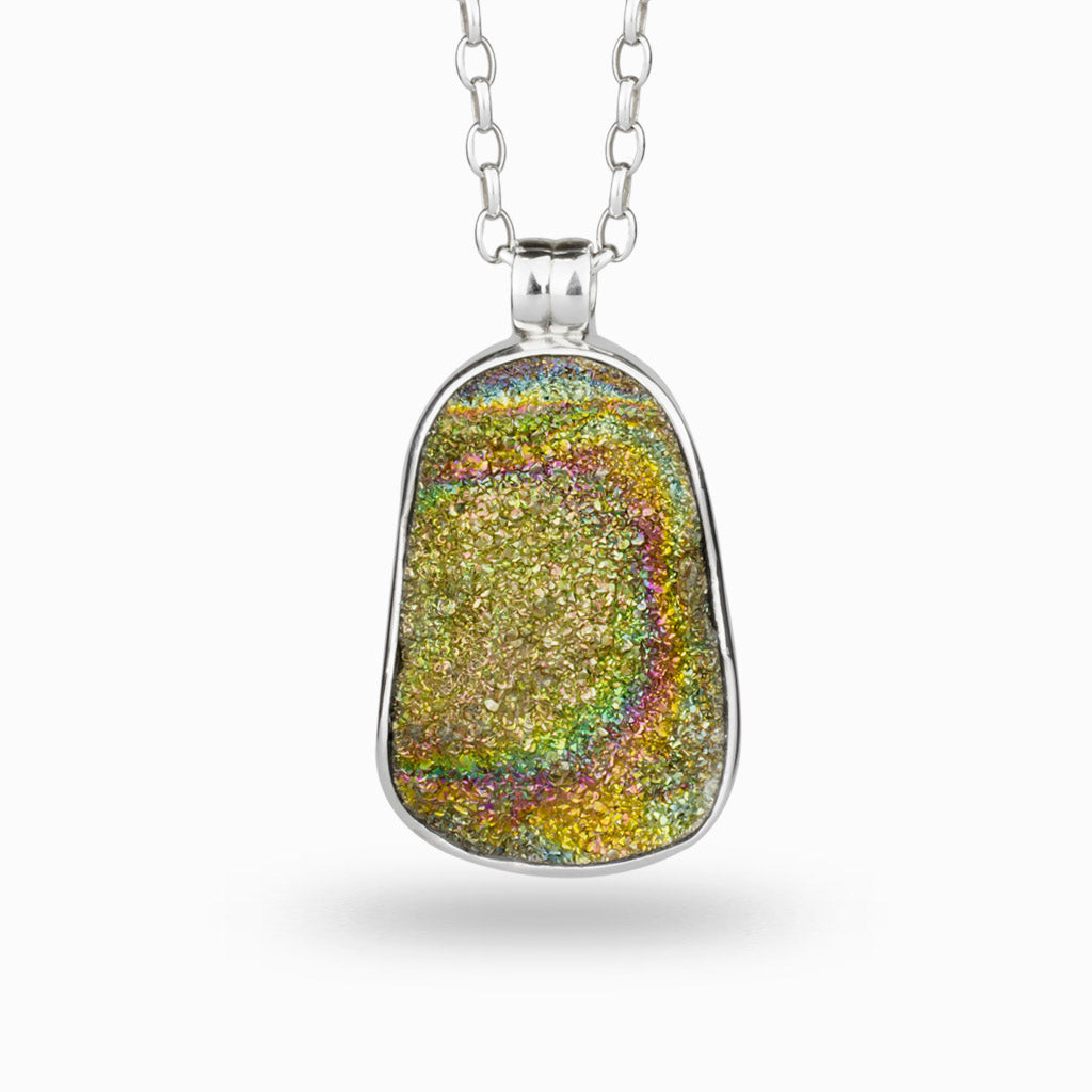 Free form Rainbow Pyrite Necklace