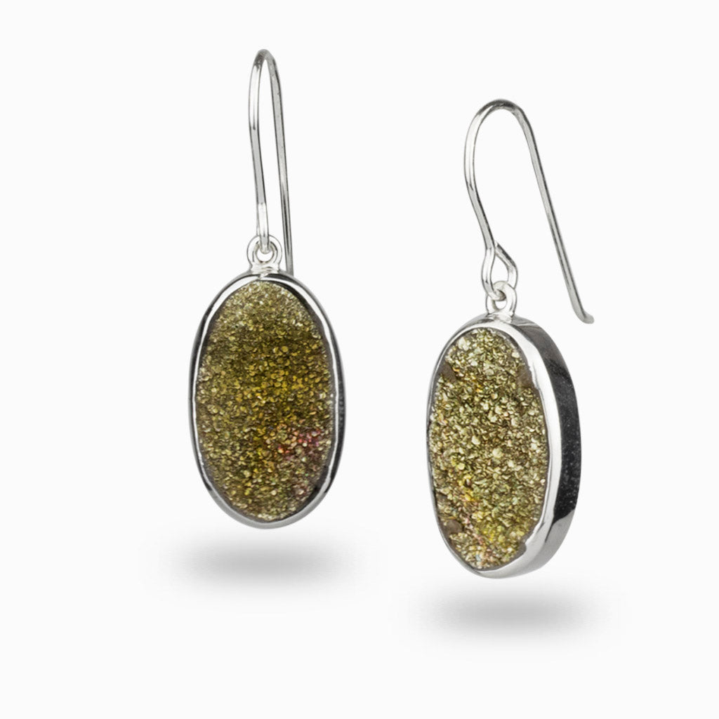 Rainbow Pyrite Drop Earrings