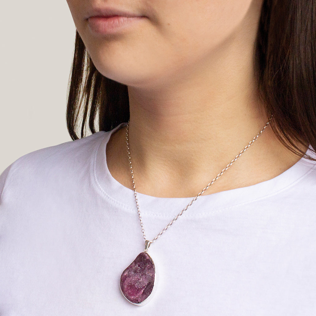 Rough, Free form  Ruby Necklace