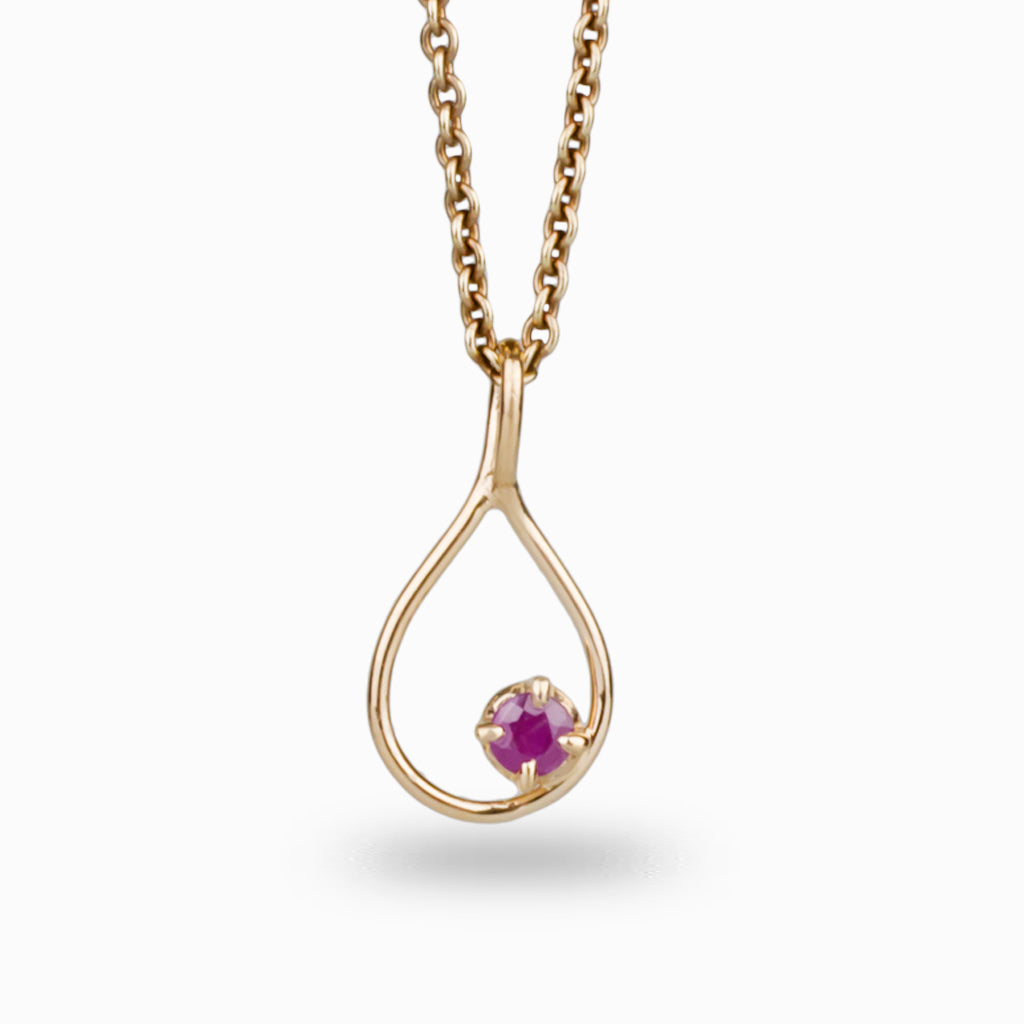 Ruby Necklace in rose gold vermeil