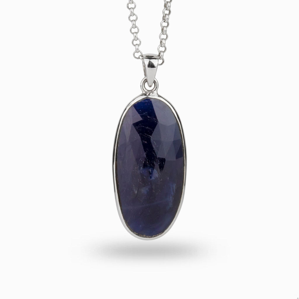 Long oval shaped Sapphire Necklace