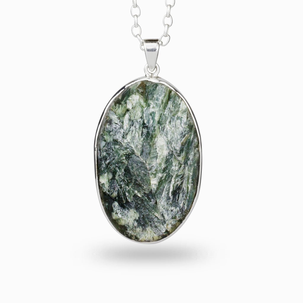 Oval shaped Seraphinite Necklace