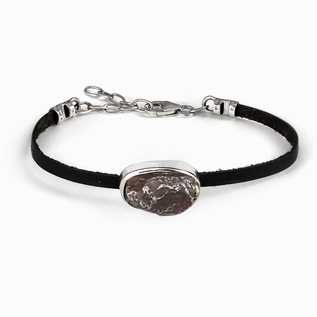 Sikhote-Alin Meteorite Leather Bracelet