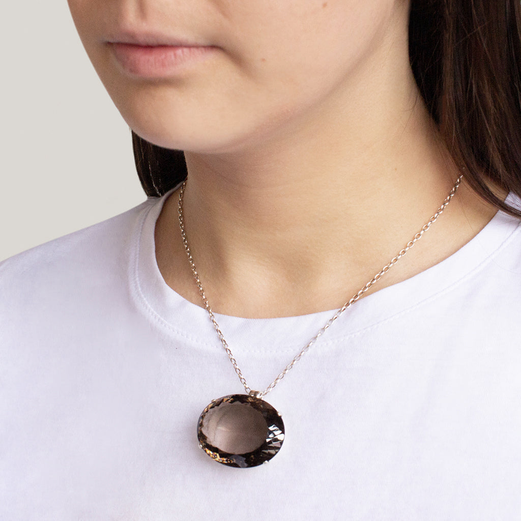 Oval Smokey Quartz Necklace